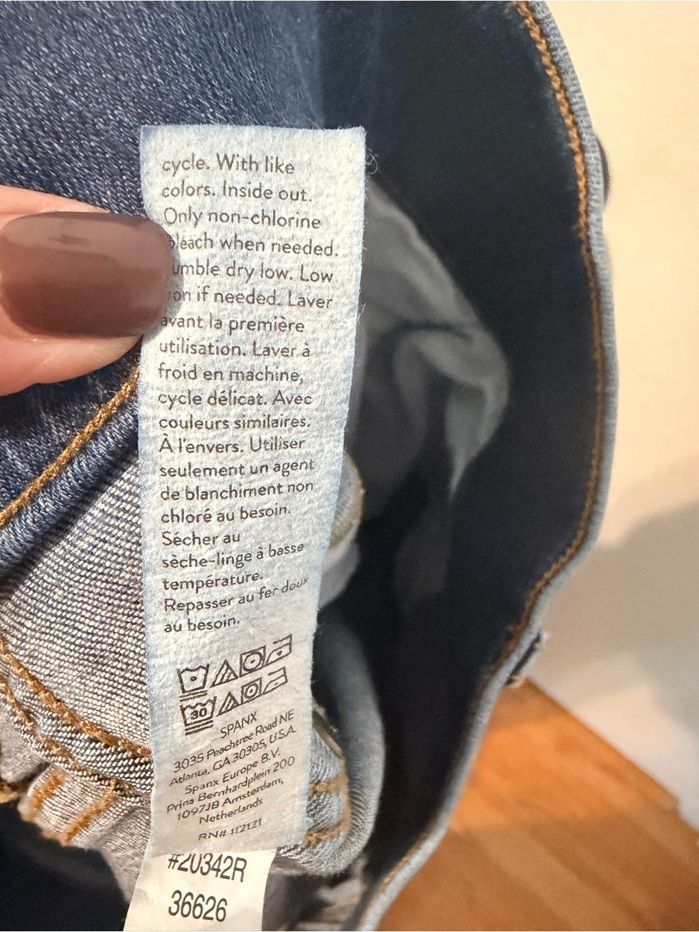 SPANX Ankle Skinny Jeans Size M Medium Midnight Shade Dark Wash Pull-On Shaping - Picture 9 of 10